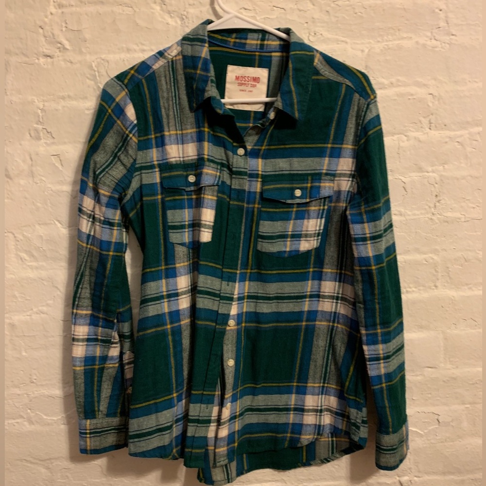 Mossimo Green Flannel Button Down